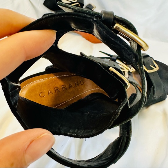 Carrano Black Suede Buckle Heels - Picture 12 of 13